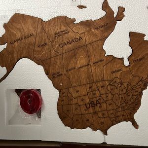 3D Wooden World travel map